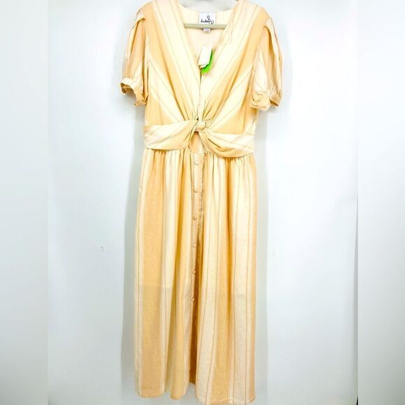 NWT Sam Edelman Christy Linen Blend Maxi Dress Size XL - Picture 3 of 11